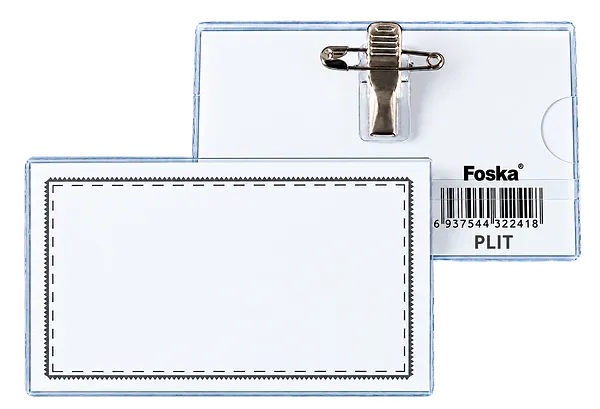 Gafete Porta Carnet Horizontal 2" x 3" con Broche, Transparente