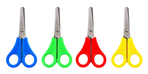 Tijera Infantil Foska 5" con Punta Redonda y Regla 5 cm para Niños, Colores Surtidos