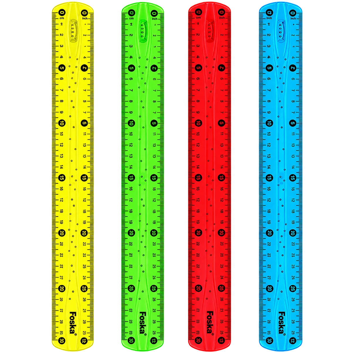 Regla Plástica Flexible 30 cm / 12", Colores Surtidos