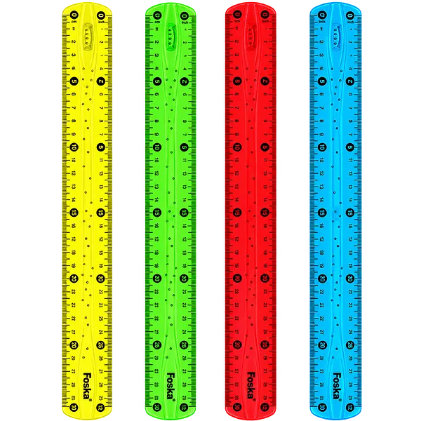 Regla Plástica Flexible 30 cm / 12", Colores Surtidos